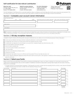 Self-Certification for late rollover contribution