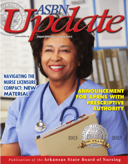 ASBN Update August 2013 - Arkansas State Board of Nursing