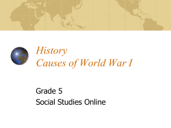 History Causes of World War I