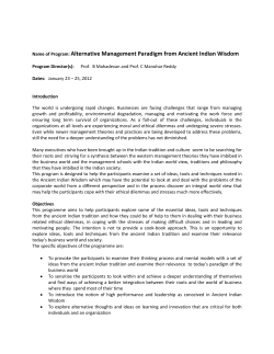 Alternative Management Paradigm from Ancient Indian Wisdom