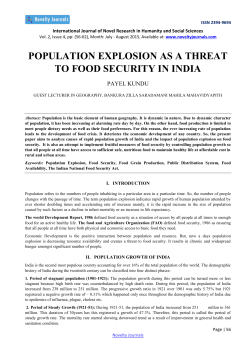 Population Explosion As a threat to food security