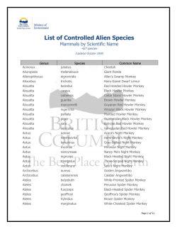 List of Controlled Alien Species