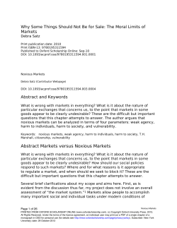 Abstract Markets versus Noxious Markets