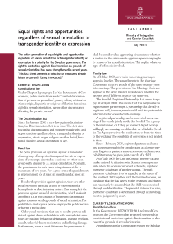 Equal rights and opportunities regardless of sexual orientation or