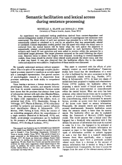 Semantic facilitation and lexical access during sentence processing
