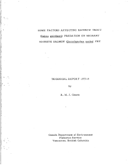 SOME FACTORS AFFECTING RAINBOW TROUT (Salmo gairdneri
