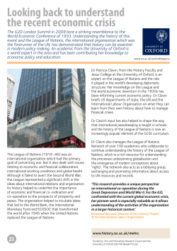 Looking back to understand the recent economic crisis