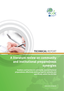 A literature review on community and institutional preparedness