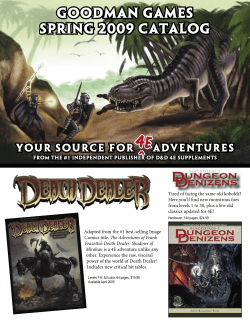 GOODMAN GAMES SPRING 2009 CATALOG
