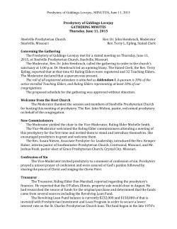 Meeting Minutes - Presbytery of Giddings