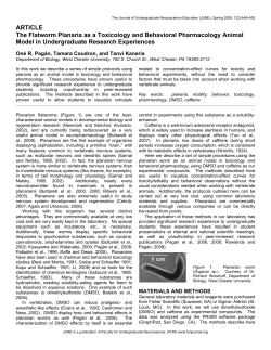 The Flatworm Planaria as a Toxicology and Behavioral