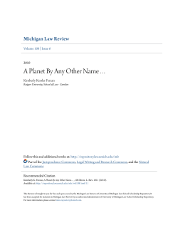 A Planet By Any Other Name&hellip; - University of Michigan Law School