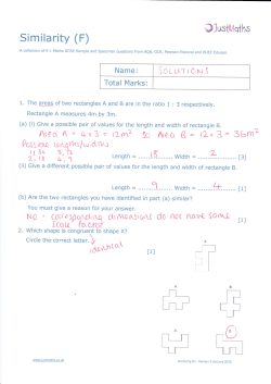 Geometry &ndash; F &ndash; Similarity v3 &ndash; SOLUTIONS