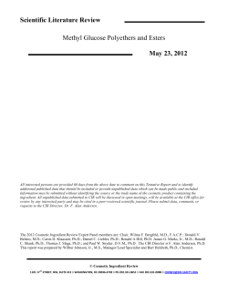 Scientific Literature Review Methyl Glucose Polyethers and Esters