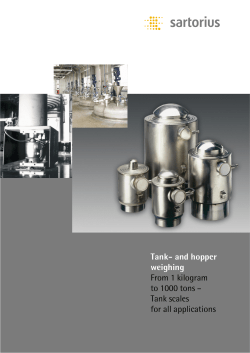 Tank- and hopper weighing From 1 kilogram to 1000 tons &ndash; Tank