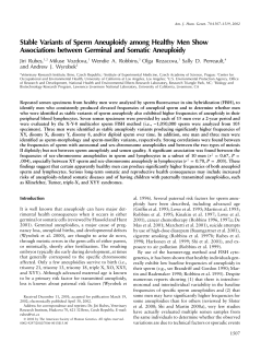 Stable Variants of Sperm Aneuploidy among Healthy Men Show