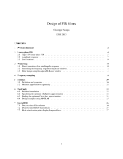 Design of FIR filters