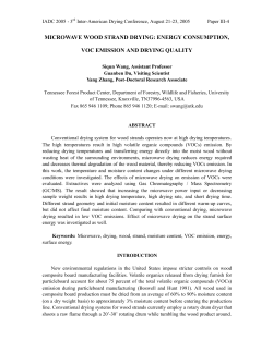 MICROWAVE WOOD STRAND DRYING: ENERGY CONSUMPTION