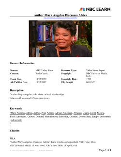 Author Maya Angelou Discusses Africa