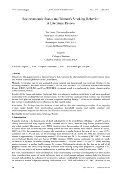 Socioeconomic Status and Women`s Smoking Behavior