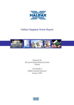 Halifax Happiest Home Report - Social Issues Research Centre