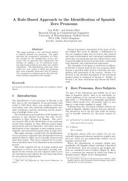 A Rule-Based Approach to the Identification of Spanish Zero Pronouns