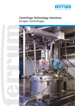 Centrifuge Technology Solutions Scraper Centrifuges