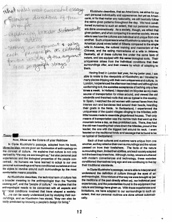 Kluckhohn describes, that as Americans, we strive for our own