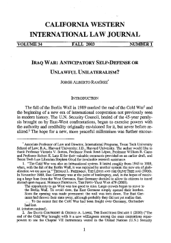 CALIFORNIA WESTERN INTERNATIONAL LAW JOURNAL