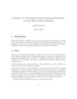 Comments on “Neoclassical Models of Aggregate Economies” by
