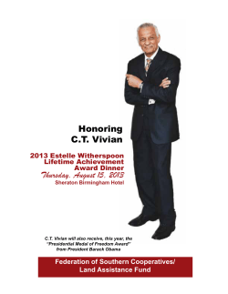 Thursday, August 15, 2013 Honoring CT Vivian
