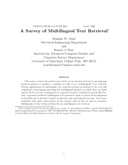 A Survey of Multilingual Text Retrieval - TerpConnect