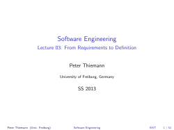 Software Engineering - Lecture 03: From Requirements to Definition