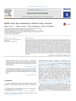 Middle Stone Age archaeology at Olduvai Gorge, Tanzania