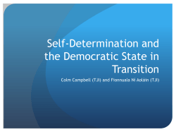 Self-Determination, Transition and the Liberal Democratic