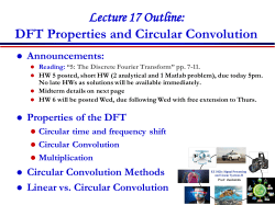 Lecture 17 Outline: DFT Properties and Circular Convolution