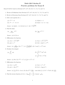 Practice Problems with answers