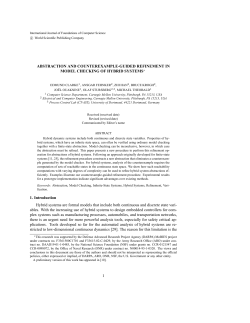 ABSTRACTION AND COUNTEREXAMPLE-GUIDED
