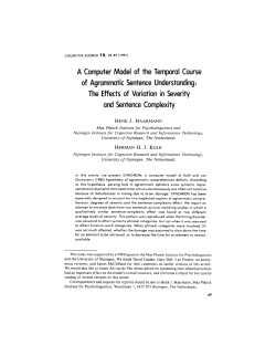 A Computer Model of the Temporal Course of Agrammatic Sentence