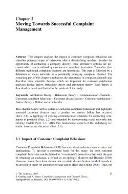 Moving Towards Successful Complaint Management
