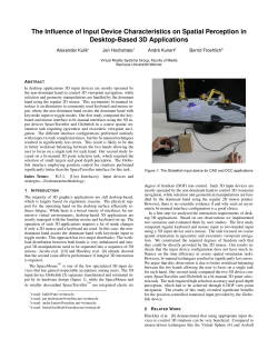 The Influence of Input Device Characteristics on Spatial Perception