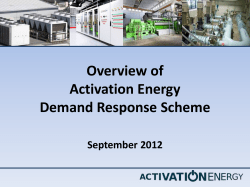 Overview of Activation Energy Demand Response Scheme