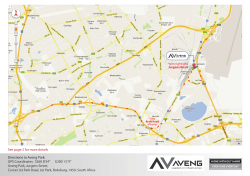 Directions to Aveng Park: GPS Coordinates: S260 8`54” E280 13` 9
