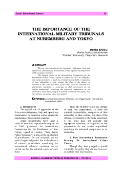 the importance of the international military tribunals at nuremberg
