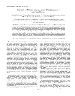 fertility of vriesea gigantea gaud. (bromeliaceae) in