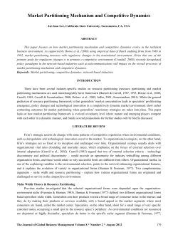Market Partitioning Mechanism and Competitive Dynamics