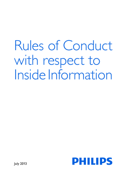 Philips Rules of Conduct with respect to Inside Information