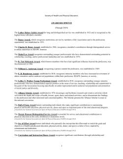 Through 2014 - SHAPE America