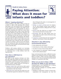 Paying Attention: What does it mean for infants and toddlers?