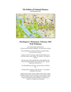 The Politics of National Memory Washington`s Monument, February